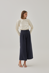 Acelin Ruched Long Sleeves Top in Cream