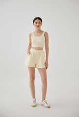 Kaia Textured Tank Top in Vanilla