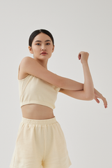 Kaia Textured Tank Top in Vanilla