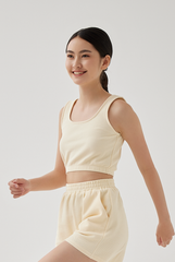 Kaia Textured Tank Top in Vanilla