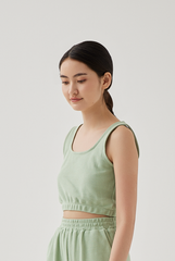 Kaia Textured Tank Top in Jade Green