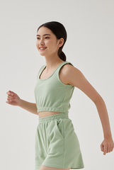 Kaia Textured Tank Top in Jade Green