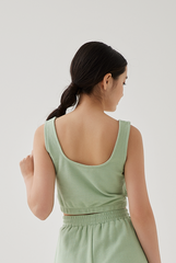 Kaia Textured Tank Top in Jade Green