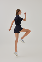 Harper Drop Shoulder Soft Tee in Navy Blue