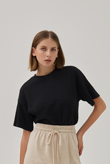 Gracie Oversized Boxy Tee in Black