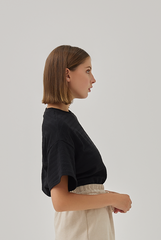Gracie Oversized Boxy Tee in Black