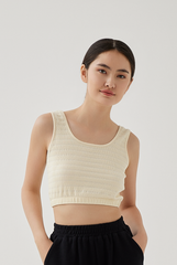 Mindy Textured Tank Top in Banana