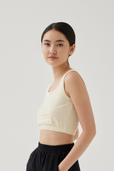 Mindy Textured Tank Top in Banana