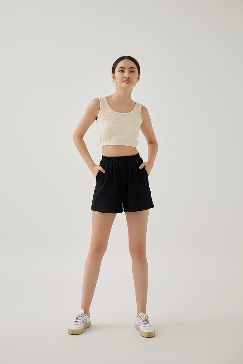 Mindy Textured Tank Top in Banana