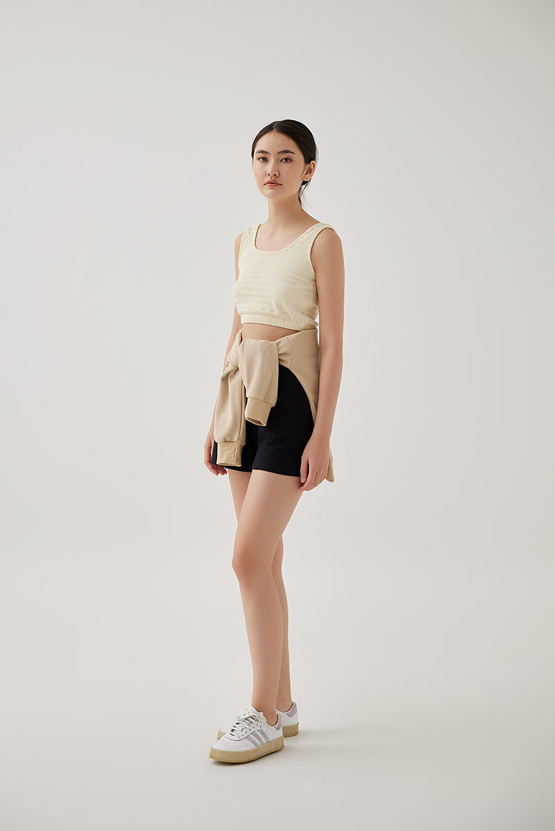 Mindy Textured Tank Top in Banana
