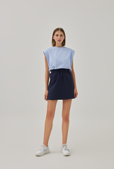 Hartley Cuffed Sleeves Top in Baby Blue