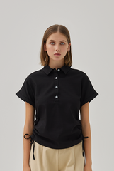 Acantha Drawstring Shirt in Black