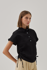 Acantha Drawstring Shirt in Black