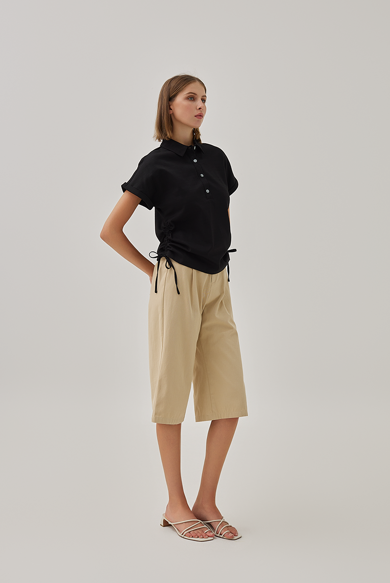 Acantha Drawstring Shirt in Black