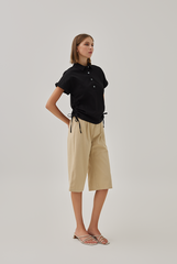 Acantha Drawstring Shirt in Black