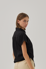 Acantha Drawstring Shirt in Black