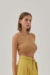 Sheena Knitted Tank Top in Caramel