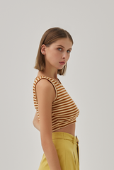 Sheena Knitted Tank Top in Caramel