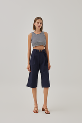 Sheena Knitted Tank Top in Navy Blue