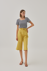 Sheena Knitted Square Neck Top in Navy Blue