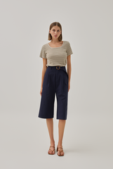 Sheena Knitted Square Neck Top in Tea