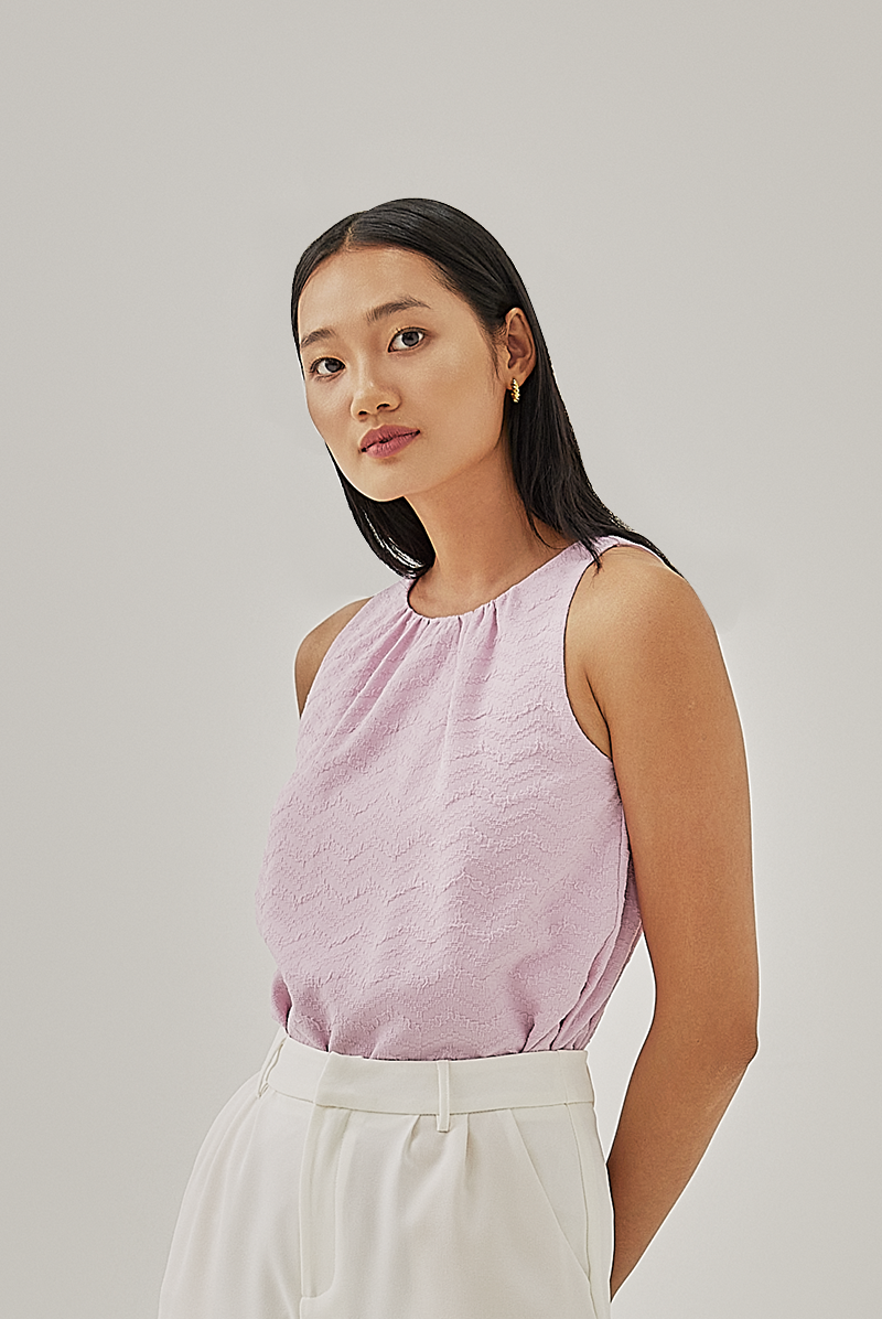 Leanna Embroidered Halter Top in Pink