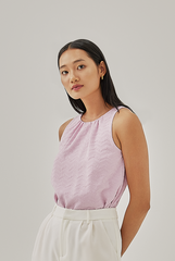 Leanna Embroidered Halter Top in Pink
