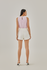 Leanna Embroidered Halter Top in Pink