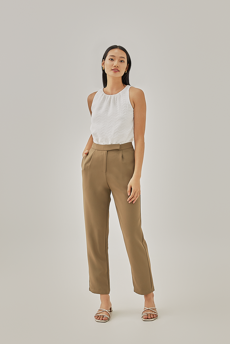 Leanna Embroidered Halter Top in White