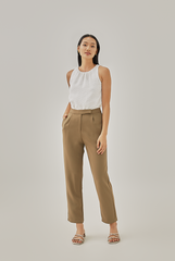 Leanna Embroidered Halter Top in White