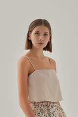 Jada Sleeveless Flowy Crop Top in Powder