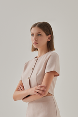 Laina Button Down Jacket Top in Rose