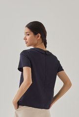 Anthea Peter Pan Collar Blouse in Navy Blue