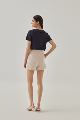 Anthea Peter Pan Collar Blouse in Navy Blue