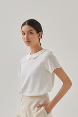 Anthea Peter Pan Collar Blouse in White