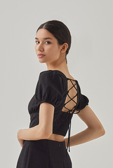 Marizn Criss Cross Padded Top in Black