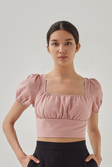 Marizn Criss Cross Padded Top in Dust Pink