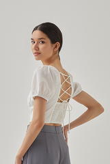 Marizn Criss Cross Padded Top in White