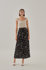 Nadia Cap Sleeves Sweetheart Top in Oat