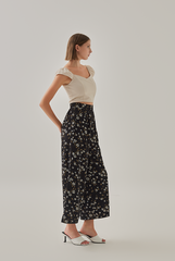 Nadia Cap Sleeves Sweetheart Top in Oat