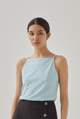 Ellery Sleeveless Embroidery Top in White