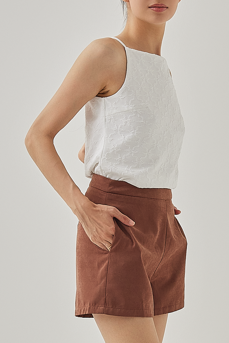 Ellery Sleeveless Embroidery Top in White