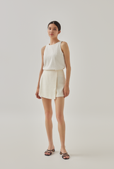 Blake Sleeveless Textured Blouse in Cream