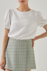 Chesney Embroidery Puff Sleeves Top in White