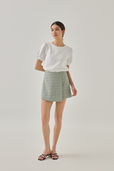 Chesney Embroidery Puff Sleeves Top in White