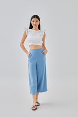Jezabelle Floral Crop Top in White