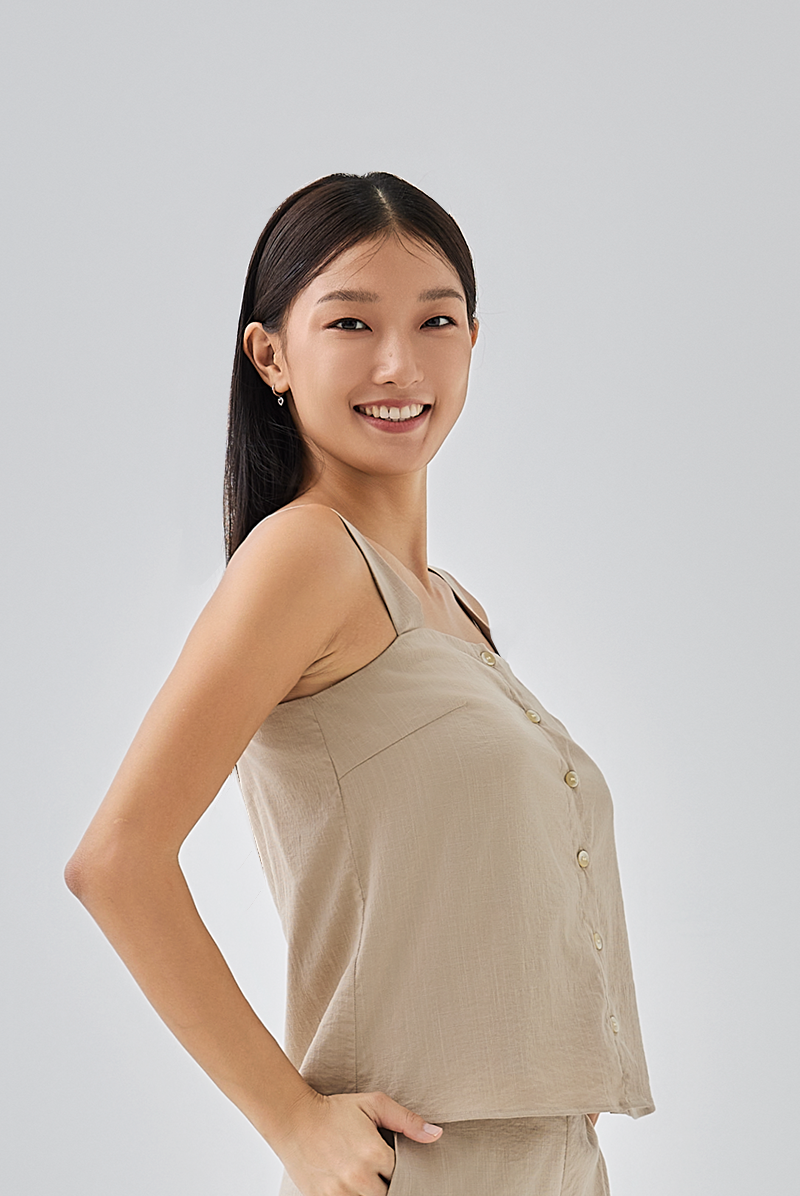 Vereen Button Camisole in Khaki