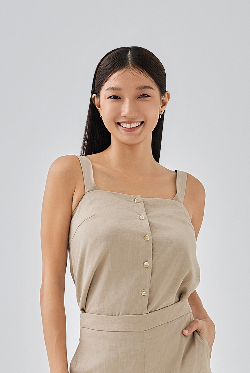 Vereen Button Camisole in Khaki