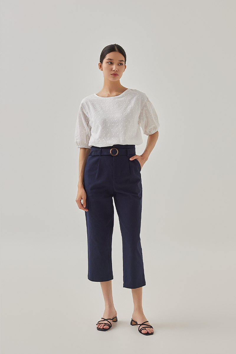 Ayla Floral Embroidery Blouse in White
