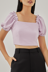 Kennedy Elasticated Puff Sleeves Top in Lavender